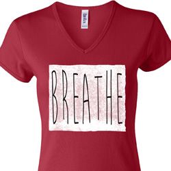 Ladies Yoga Shirt Breathe V-neck Tee T-Shirt