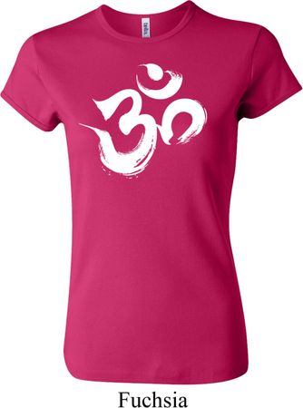 Ladies Yoga Shirt Brushstroke Aum Crewneck Tee T-Shirt