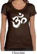 Ladies Yoga Shirt Brushstroke Aum Scoop Neck Tee T-Shirt