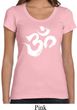 Ladies Yoga Shirt Brushstroke Aum Scoop Neck Tee T-Shirt