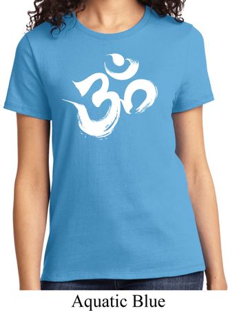 Ladies Yoga Shirt Brushstroke Aum Tee T-Shirt