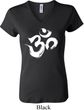 Ladies Yoga Shirt Brushstroke Aum V-neck Tee T-Shirt