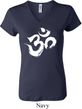 Ladies Yoga Shirt Brushstroke Aum V-neck Tee T-Shirt