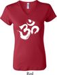 Ladies Yoga Shirt Brushstroke Aum V-neck Tee T-Shirt