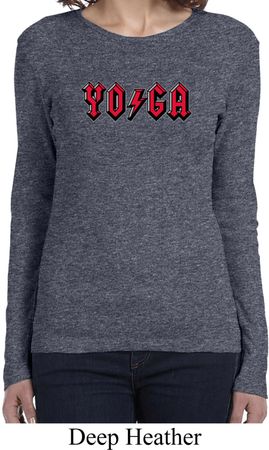Ladies Yoga Shirt Classic Rock Yoga Long Sleeve Tee T-Shirt
