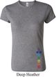 Ladies Yoga Shirt Colored Chakras Bottom Print Crewneck Tee T-Shirt
