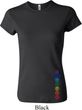 Ladies Yoga Shirt Colored Chakras Bottom Print Crewneck Tee T-Shirt