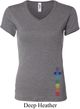 Ladies Yoga Shirt Colored Chakras Bottom Print V-neck Tee T-Shirt