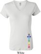 Ladies Yoga Shirt Colored Chakras Bottom Print V-neck Tee T-Shirt