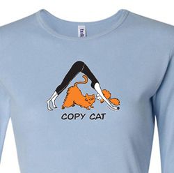 Ladies Yoga Shirt Copy Cat Long Sleeve Tee T-Shirt