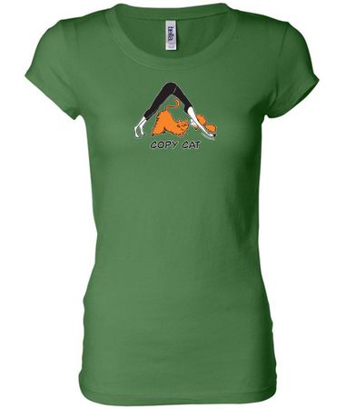 Ladies Yoga Shirt Copy Cat Longer Length Tee T-Shirt