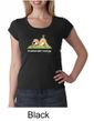 Ladies Yoga Shirt Downward Human Scoop Neck Tee T-Shirt