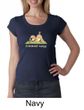 Ladies Yoga Shirt Downward Human Scoop Neck Tee T-Shirt