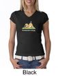 Ladies Yoga Shirt Downward Human V-neck Tee T-Shirt