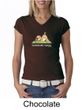 Ladies Yoga Shirt Downward Human V-neck Tee T-Shirt
