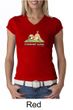 Ladies Yoga Shirt Downward Human V-neck Tee T-Shirt