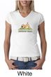 Ladies Yoga Shirt Downward Human V-neck Tee T-Shirt