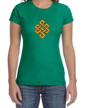 Ladies Yoga Shirt Endless Knot Crewneck Tee T-Shirt