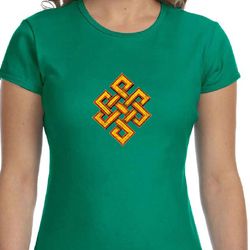 Ladies Yoga Shirt Endless Knot Crewneck Tee T-Shirt