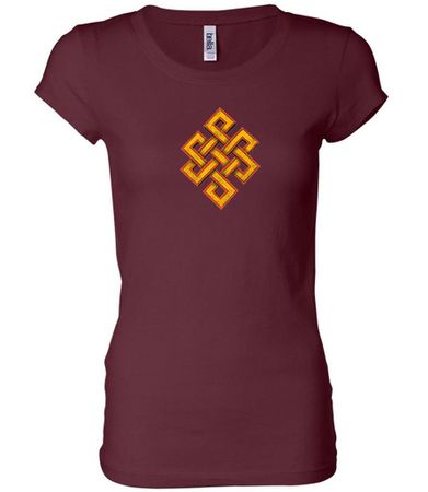 Ladies Yoga Shirt Endless Knot Longer Length Tee T-Shirt