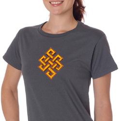 Ladies Yoga Shirt Endless Knot Organic Tee T-Shirt
