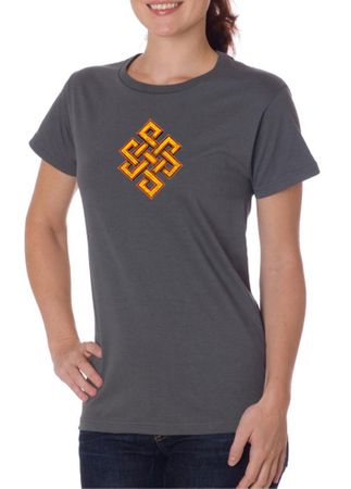 Ladies Yoga Shirt Endless Knot Organic Tee T-Shirt