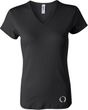 Ladies Yoga Shirt Enso Bottom Print V-neck Tee T-Shirt
