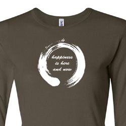 Ladies Yoga Shirt Enso Happiness Long Sleeve Tee T-Shirt