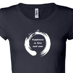 Ladies Yoga Shirt Enso Happiness Longer Length Tee T-Shirt