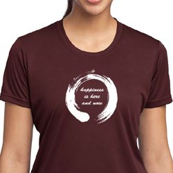 Ladies Yoga Shirt Enso Happiness Moisture Wicking Tee T-Shirt