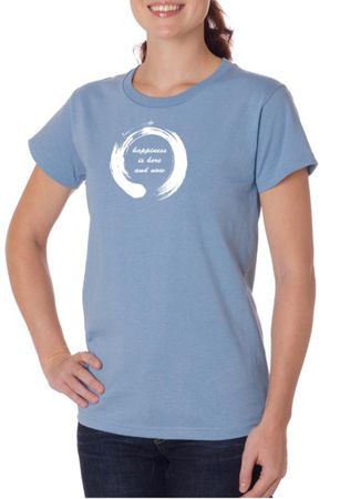 Ladies Yoga Shirt Enso Happiness Organic Tee T-Shirt