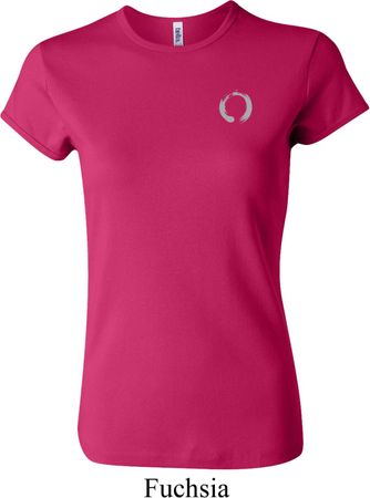 Ladies Yoga Shirt Enso Pocket Print Crewneck Tee T-Shirt