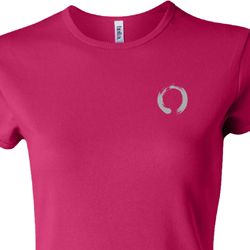 Ladies Yoga Shirt Enso Pocket Print Crewneck Tee T-Shirt