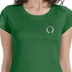 Ladies Yoga Shirt Enso Pocket Print Longer Length Tee T-Shirt