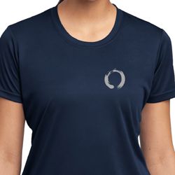 Ladies Yoga Shirt Enso Pocket Print Moisture Wicking Tee T-Shirt