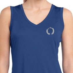 Ladies Yoga Shirt Enso Pocket Print Sleeveless Moisture Wicking Tee
