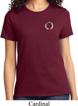 Ladies Yoga Shirt Enso Pocket Print Tee T-Shirt