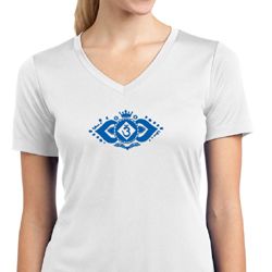 Ladies Yoga Shirt Floral Ajna Moisture Wicking V-neck Tee T-Shirt