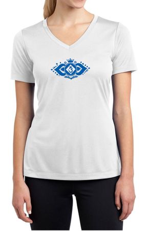 Ladies Yoga Shirt Floral Ajna Moisture Wicking V-neck Tee T-Shirt