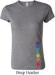 Ladies Yoga Shirt Floral Chakras Bottom Print Crewneck Tee T-Shirt