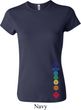 Ladies Yoga Shirt Floral Chakras Bottom Print Crewneck Tee T-Shirt