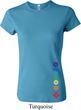 Ladies Yoga Shirt Floral Chakras Bottom Print Crewneck Tee T-Shirt