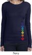 Ladies Yoga Shirt Floral Chakras Bottom Print Long Sleeve Tee T-Shirt