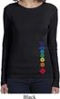 Ladies Yoga Shirt Floral Chakras Bottom Print Long Sleeve Tee T-Shirt