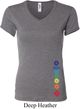Ladies Yoga Shirt Floral Chakras Bottom Print V-neck Tee T-Shirt