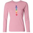 Ladies Yoga Shirt Floral Chakras Long Sleeve Tee T-Shirt