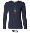 Ladies Yoga Shirt Floral Chakras Long Sleeve Tee T-Shirt