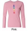Ladies Yoga Shirt Floral Chakras Long Sleeve Tee T-Shirt