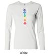 Ladies Yoga Shirt Floral Chakras Long Sleeve Tee T-Shirt
