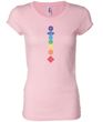 Ladies Yoga Shirt Floral Chakras Longer Length Tee T-Shirt